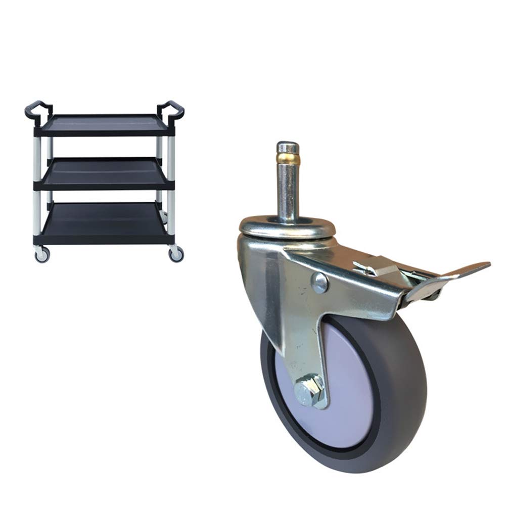 Rotelle Gomma 3/4 Pollici Con Freno - Filetto M10 Per Mobili E Carrelli, Capacità 80kg - Foto 2