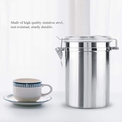 Recipiente hermético de acero inoxidable para cocina, harina grande, café, granos de té, cereales, azúcar, galletas, recipientes metálicos para