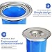 Rubbish Bins,Trash Can with Lid, Countertop Built-in Garbage Can Round Brushed Stainless Steel,All with Cover Trash Bin for Kitchen/Blue/S/Blue/s