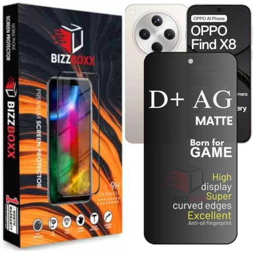 Image of Compatible With OPPO Find X8 5G D+ AG Matte Tempered Glass Screen Guard Protector Anti Fingerprint Gaming Special With Camera Cut (For Oppo Find X8-6.59 Inch)- Pack of 1