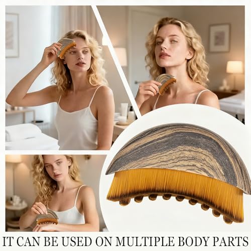 Image of 2 Pack Lymphatic Contour Face Brush & Drainage Massager - Ergonomic Sculpting Tool for Facial Contours, Skin Glow & Skincare Absorption (Contour Brush+Case)