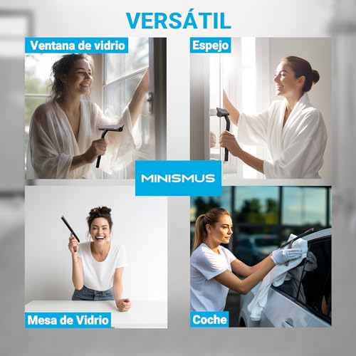 MINISMUS Rasqueta Limpiacristales Ducha - Silicona Limpia Cristales con Gancho - Limpiamamparas de Baño Espejos Limpia Vidrios Limpiar Ventanas, Mampara, Parabrisas - 21 cm, Negro - imagen 8