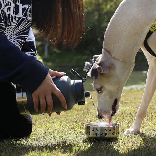 GiNT 37oz Insulated Stainless Steel Dog Water Bottle with Detachable Bowl & Carrying Case — view 9