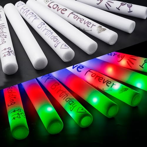 JOYIN 24 PCS LED Light Up Foam Sticks, Glow Sticks Party Favors Bulk with 3 Modes Color Flashing Glow Party Supplies for Halloween, Spooky Celebrations, Wedding, Camping, Birthday, Raves, Carnival - Image 6