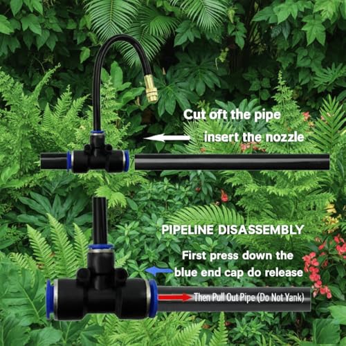 Automatic Garden Irrigation System 200ft, Upgraded Drip & Spray Watering Kit with 36 Adjustable Copper Nozzles for Raised Beds, Outdoor Garden, Lawn, Potted Plants & Greenhouse (200ft) - Image 5