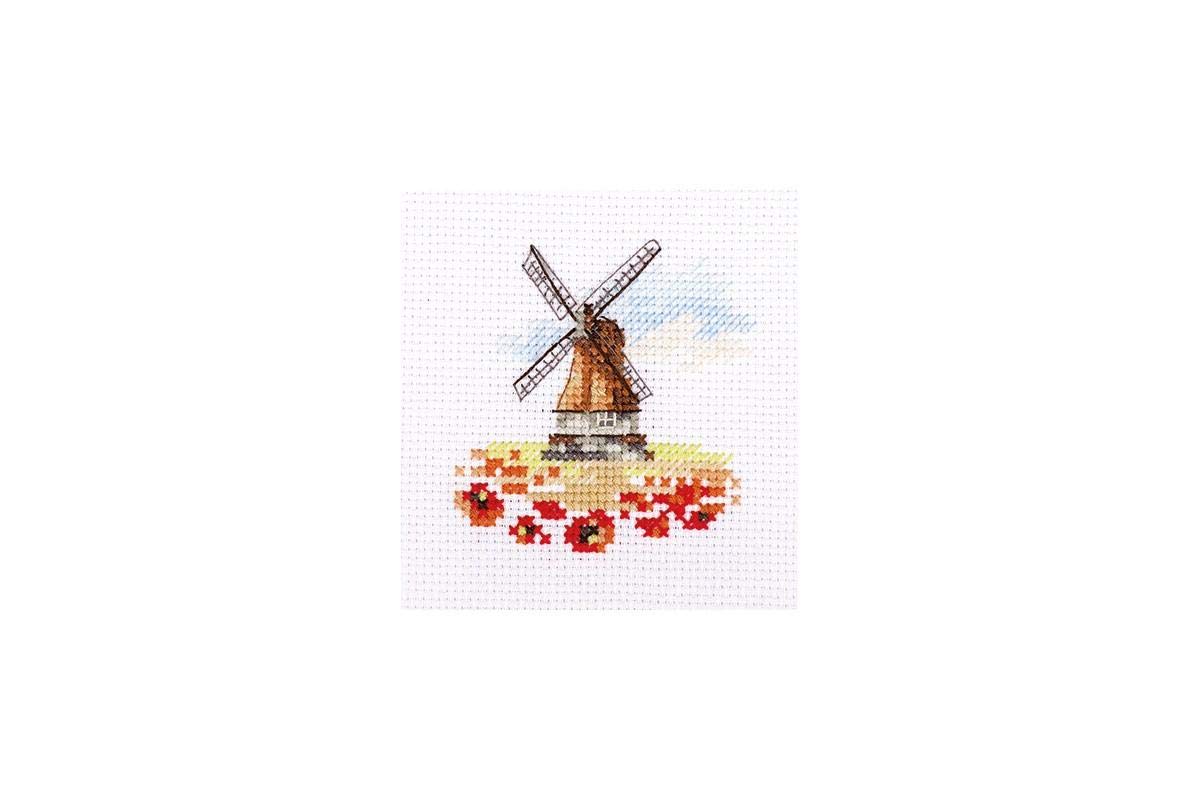 Alisa Counted Cross Stitch Kit - Windmill in a Poppy field