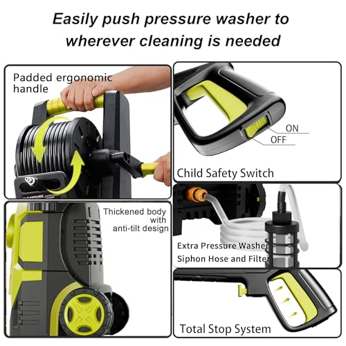 Image of 5000 MAX PSI P*ressure Washer Touch Screen 8 Level, 2026 NEW, 4 N*ozzles and F*OAM C*annon(Yellow)