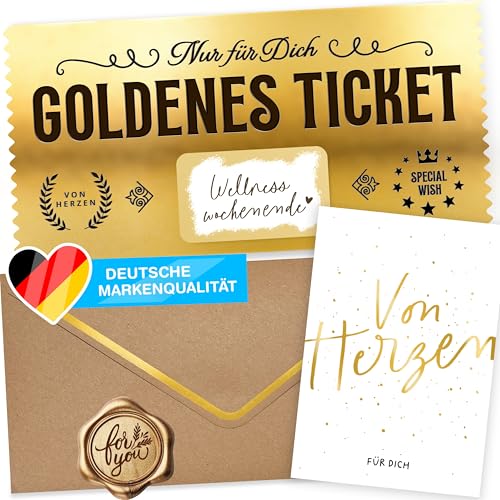 LOViLEE Goldenes Ticket Premium Edition inkl. Umschlag & Wachssiegel - Gutschein zum selber ausfüllen mit Rubbelaufkleber - Rubbelkarte, Rubbellose,Geburtstagskarte,Kinogutschein,Reisegutschein LOViLEE Goldenes Ticket Premium Edition inkl. Umschlag & Wachssiegel - Gutschein zum selber ausfüllen mit Rubbelaufkleber - Rubbelkarte, Rubbellose,Geburtstagskarte,Kinogutschein,Reisegutschein
