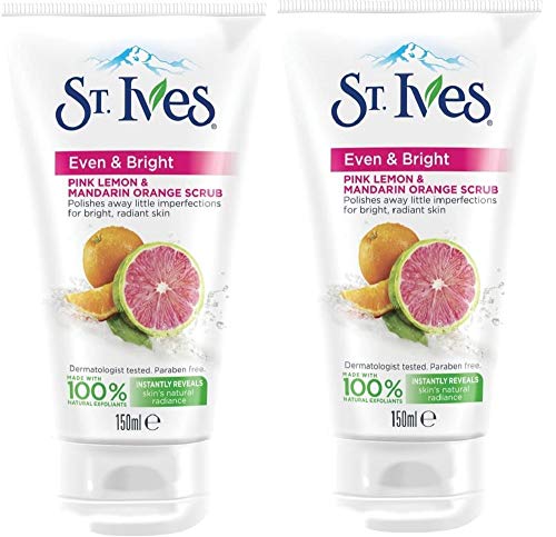 St. Ives Even & Bright Pink Lemon & Orange Scrub, 150ml 2 Pack