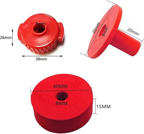 Tuoren 8 Pieces Cymbal Replacement Accessories Cymbal Stand Sleeves Cymbal Pad With Quick-Set Cymbal Nut Compatible With Percussion Drum Kit (Red) #TOP2