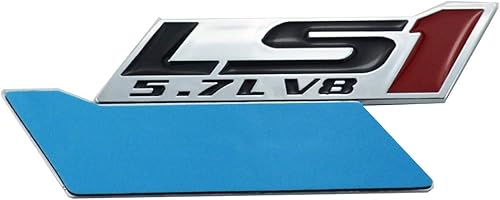Miniatura 5 de 2 calcomanías LS1 5.7L V8 para guardabarros, placa de identificación (rojo cromado)