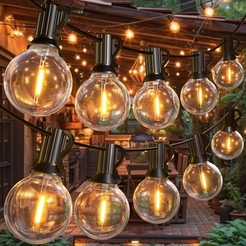 LaPitio Guirnalda Luces Exterior, 30M Luces Led Exterior Jardin con 50+2 Bombillas, Impermeable Cadena de Luz para Jardín, Terraza, Cafe, Boda