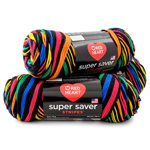 Image of RED HEART Super Saver 3-Pack yarn, PRIMARY STRIPE 3 Pack