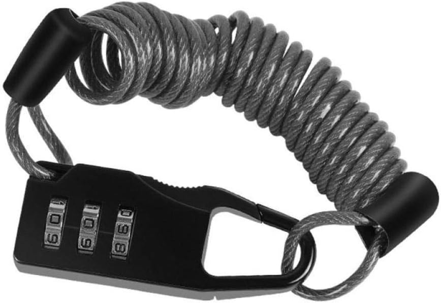 Chain Lock,Cycling Lock Padlock, Anti-Theft Mini Helmet Lock Motorcycle Cycling Scooter Combination Password Safety Cable Lock-White Lock (Color : White) (Color : Dark Gray)