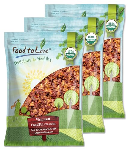 Food to Live Organic Sun-Dried Tomatoes with Sea Salt, 15 Pounds Salted, Non-GMO, Kosher, Vegan, Unsulfured, Bulk