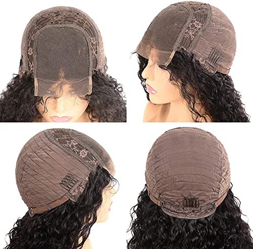 XZGDEN-Hair-Replacement-Wig-Wig-4x4-Lace-Front-Loop-Hair-Brazilian-Glueless-Wig-Top-Swiss-Lace-with-Baby-Hair-Human-Hair-20-InchesPastel-Wavy-Wig-Color-K-Size-35-cm