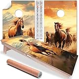 Lone Star Art Cornhole Board Wrap and Decal for Board Set of 2 Skins Professional Horses Farm House Cornhole Wraps Stickers Cornhole Skins Cornhole Wraps for Boards