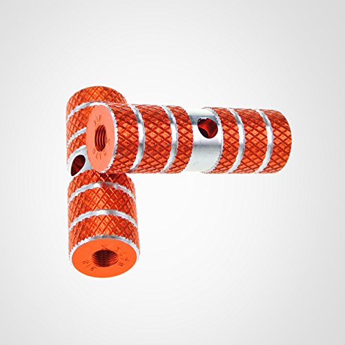 【ノ ブランド品】 自転車ステップ二本セット アルミ製　ギヤガ ド7xφ2.4cm アルミステップ全6色 a169 (パ プル ゴ ルド シルバ ブラック ブル レッド) (オレンジ)