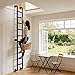 9FT Wall Mounted Ladder Heavy Duty 450lbs Capacity, 9-Step Steel Pipe Fire Escape Ladder for Egress Window & Basement, Industrial Wall/Floor-Mounted Loft