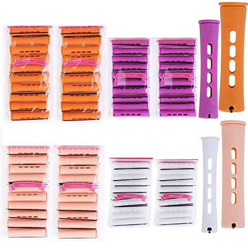 Perm Rods for Natural Hair, 80 Piceces 4 Size Jumbo Large Medium Small Long Short Hair Styling Tool Hair Curlers