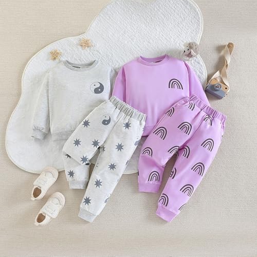 Toddler Boys Girls Matching Halloween Outfits Crewneck Sweatshirt and Joggers Ghost Print Halloween Set Trendy Clothes3