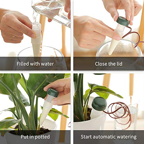 Decdeal Dispositivos de rega automática da planta em vaso de flor auto rega estacas dispositivos lib