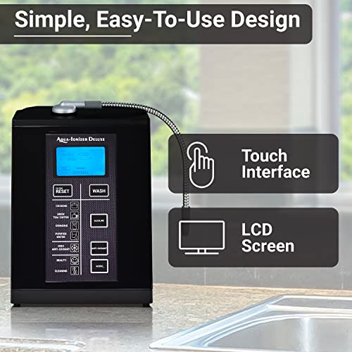 Aqua Ionizer Deluxe 9.5 Anti-Oxidant Boost Water Ionizer | Alkaline Water Filtration System | Produces pH 3.0-11.5 Alkaline Water | Up to -880mV ORP | 4000 Liters Per Filter | 7 Water Settings Aqua Ionizer Deluxe 9.5 Anti-Oxidant Boost Water Ionizer | Alkaline Water Filtration System | Produces pH 3.0-11.5 Alkaline Water | Up to -880mV ORP | 4000 Liters Per Filter | 7 Water Settings