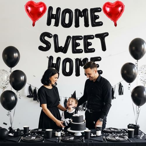 Image of TONIFUL 16 Inch Black HOME SWEET HOME Letter Balloon Decor for Housewarming