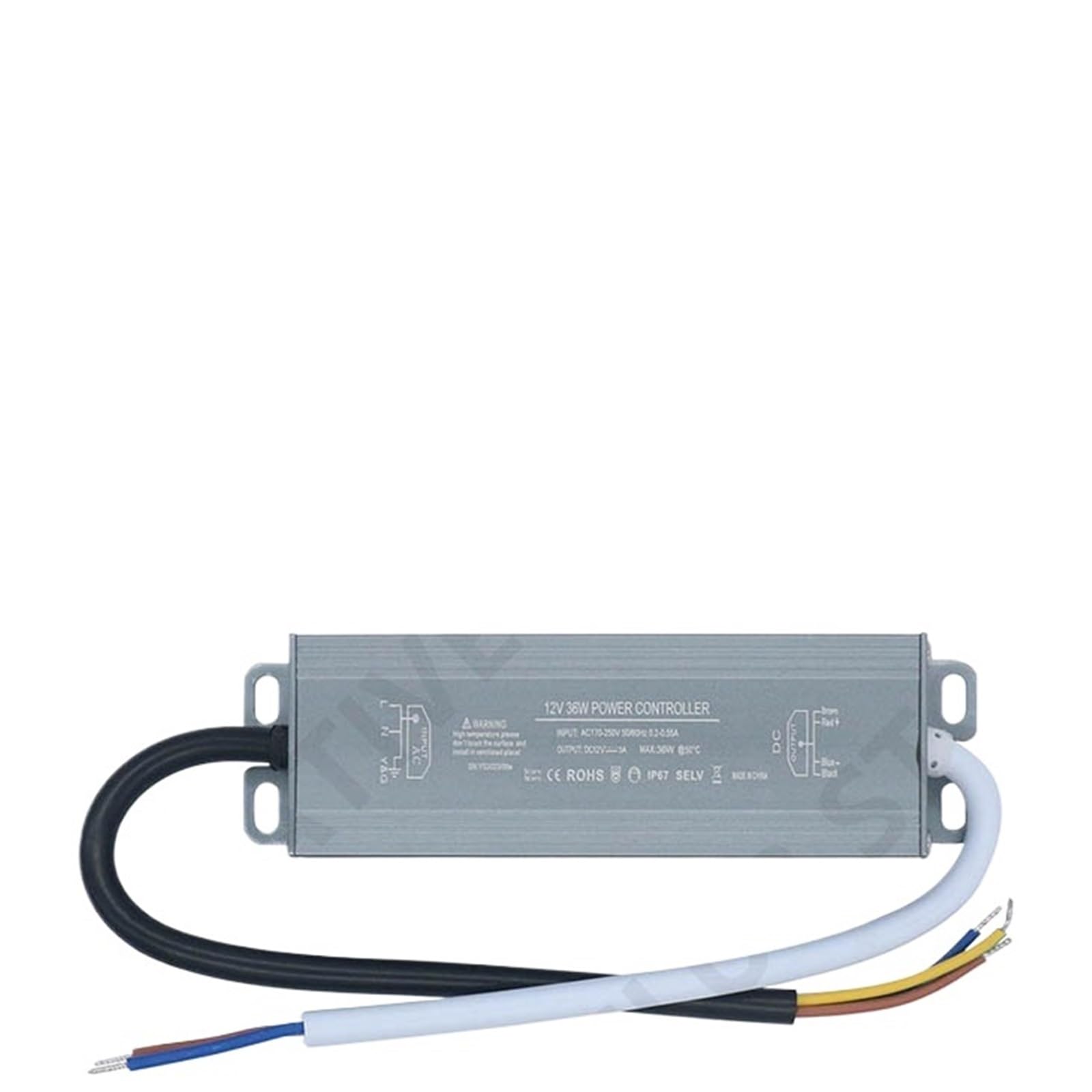 Controlador LED de 36 W y 60 W, CA 110 V, 220 V a CC 12 V, 3 A y 5 A, fuente de alimentación for tiras LED, adaptador de transformador de iluminación, resistente al agua IP67.(36W DC12V 3A)