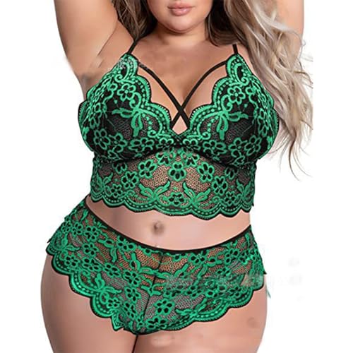 Womens Plus Size Lace Spandex Bras Lingeries Underwear Pajamas Loungewear Sets for Women Match Sexy Seamless No Underwire Plain Sets 2026 Clothing Trendy 4XL