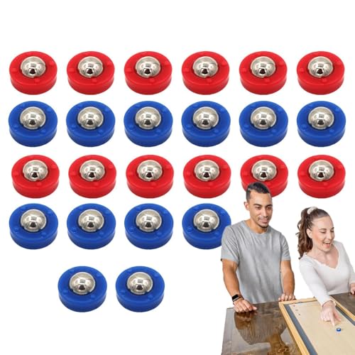 Fuuxtci Pucks de Repuesto para tejo pequeños,Pucks de Repuesto para tejo pequeños, 24 Accesorios para rizar tejo, Discos de Juegos de tejo para Interiores, Cuentas deslizantes de Escritorio, Juego de