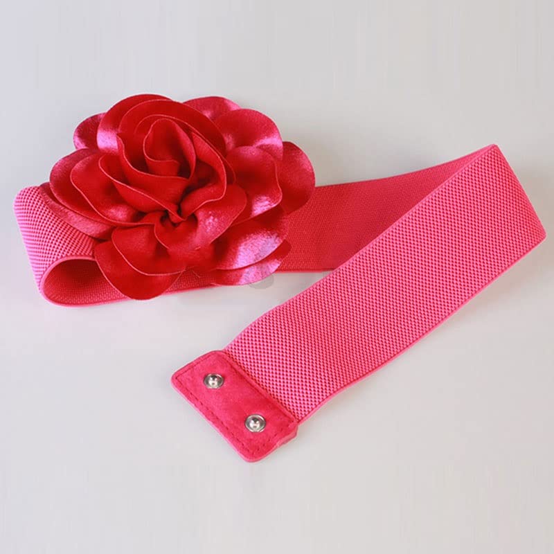 Women Big Ribbon Bow Flower Wide High Elastic Waistband Female Sweet Waist Band For Dress Decoration3