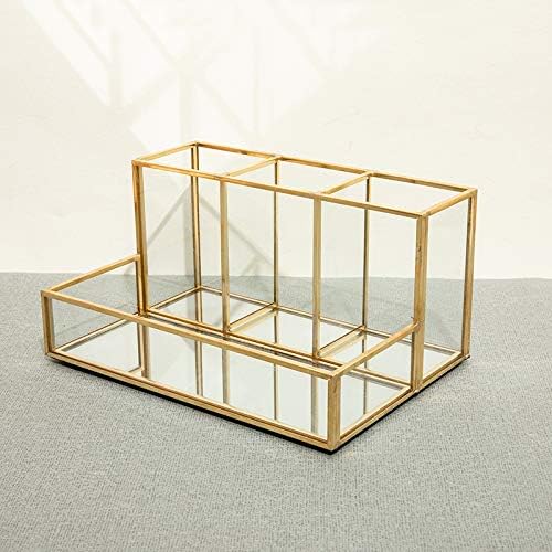 SLHEQING Cosmetic Organizer Glass Makeup Brush Holder Clear Makeup Organizer, Perfume Jewellery Organiser Tray - Image 4