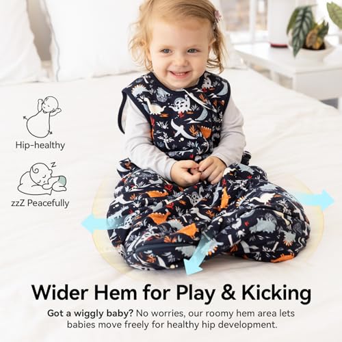Image of Rayon Made from Bamboo Sleep Sack 24-36 Months 1.0 TOG | Toddler Sleep Sack 2T-3T, Supersoft Breathable Sleeping Bag with 2-Way Zipper, Baby Wearable Blanket, All-Year-Round Comfort