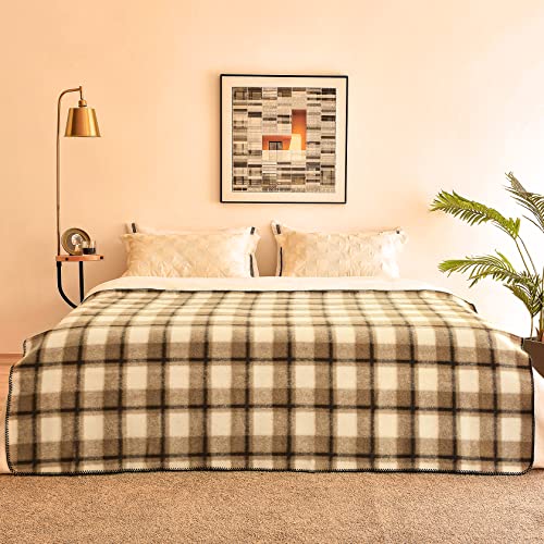 Hahawooi Fleece Throw Blanket For Couch And Bed,Soft Wool Blanket And Cosy Camel & Beige Plaid Throw Blankets,Grey Fall And Winter Fashion Warm Blanket Home Decor(60X80 Inches,Camel Plaid Pattern) #TOP2