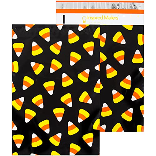 Inspired Mailers - Poly Mailers 10x13-100 Pack - Candy Corn - Halloween Mailers Poly Bags - Packaging Bags for Shipping - Poly Shipping Bags - Poly Mailer 10x13