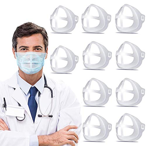 [10PCS] Support de Masque 3D, Cadre de Support intérieur de Visage 3D pour Une Respiration Confortable-[Respirabilité améliorée][Réutilisable et Lavable][Protéger Le Rouge à lèvres et Le Maquillage] Cover