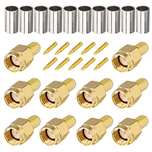 Conector SMA macho crimp dorado pack 10 unidades miniatura 2