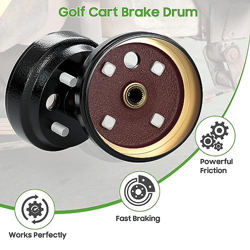 10L0L Golf Cart Brake Drums Kit with Brake Shoes & Spring fit for EZGO TXT 1996-up, Replacement Brake Parts 19186G1P, 70794G01, 70795G01, 27944G01, Not Fit Gas Models by 10L0L - Used condition - Image 2