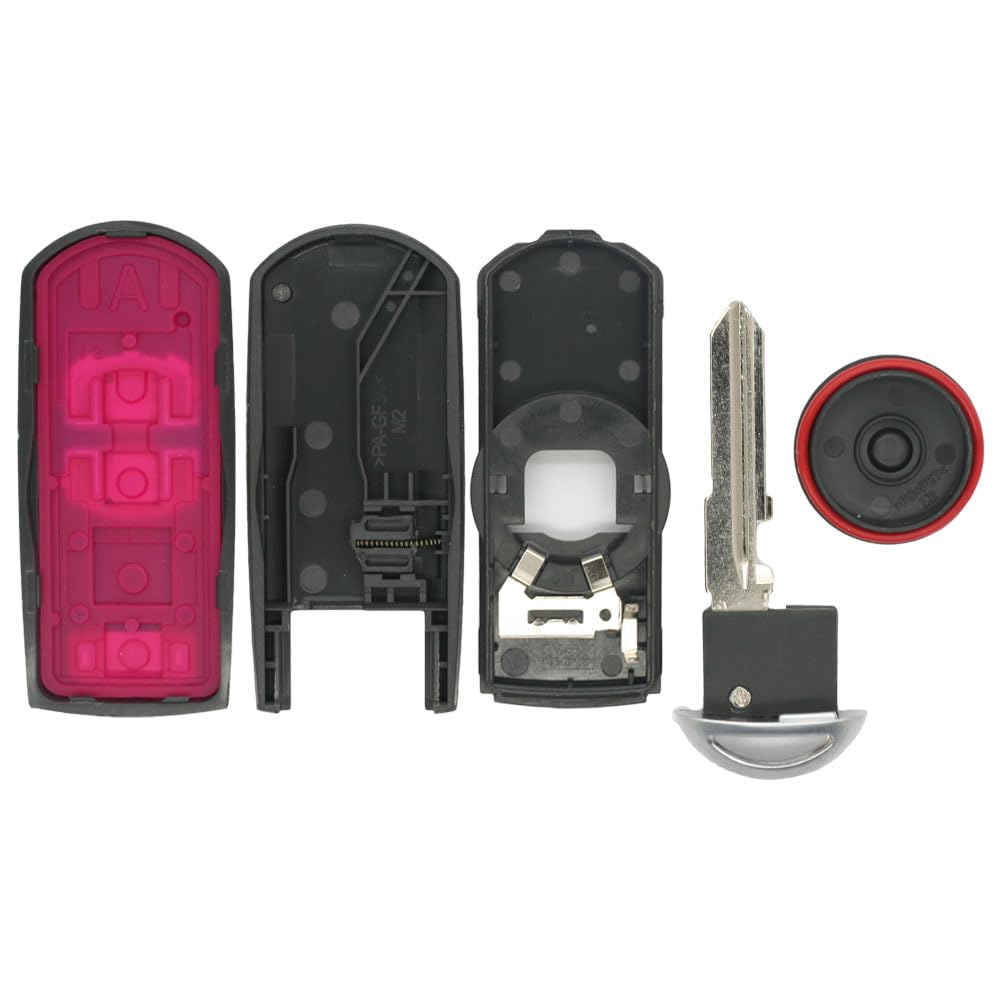 Wymienna obudowa klucza + nieoszlifowany pusty klucz awaryjny kompatybilny z MAZDA 4-przyciskowy inteligentny klucz bezkluczykowy zdalny klucz etui Fob SUV PG539G