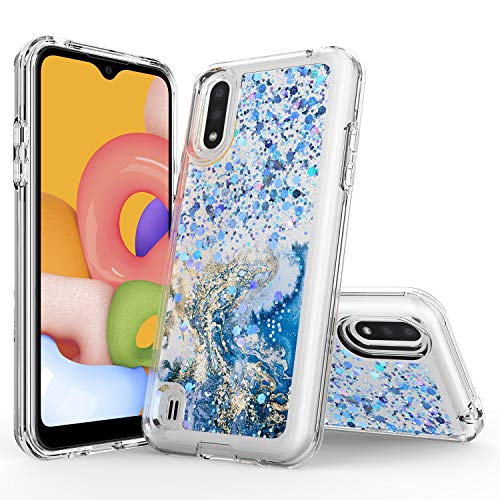 Coque silicone Samsung A01 bleu Rosebono housse hybride