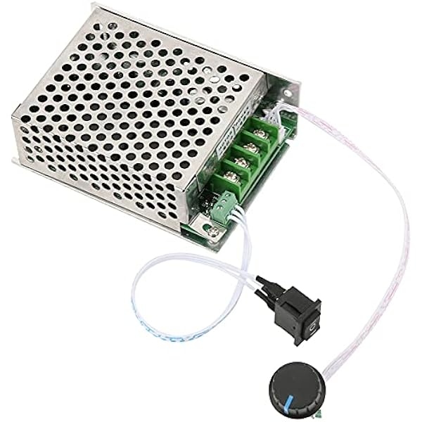 Naroote Gubernator Regulatora Prędkości Silnika Prądu Stałego 40 A, Regulator Prędkości Silnika od 10 V do 50 V, Przekaźnik Wielkoprądowy 80 A z Przełącznikiem Ruchu do Przodu i Tyłu, Idealny Silników