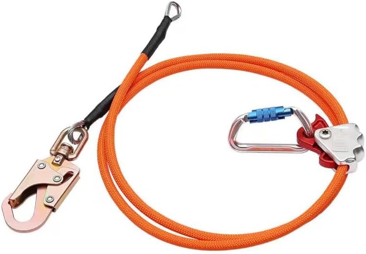 Steel Wire Core Flip Line Kit, Adjustable Lanyard for Fall Protection Arborist Equipment, Low Stretch Cut Resistant 3m