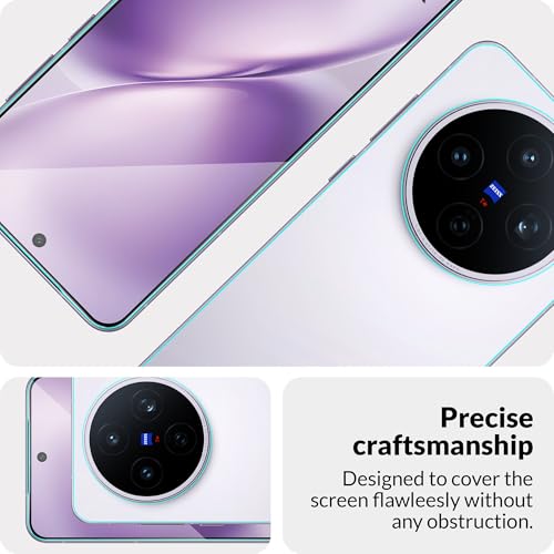 Image of ArmourPro Tempered Glass for Vivo X200T with Back Clear Membrane Guard, Edge to Edge Screen Protector, Anti-Bubble, Anti-Fingerprint, Oil Resistant, Installation Kit | Black