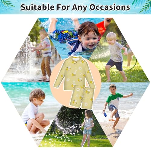 Traje de baño contra quemaduras solares niños Bumble Bees conjunto de manga larga con protección UV 5