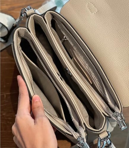 Women Genuine Top Grain Real Leather Top Handled Satchel Bag. Crossbody Bag with 2 Shoulder Straps4