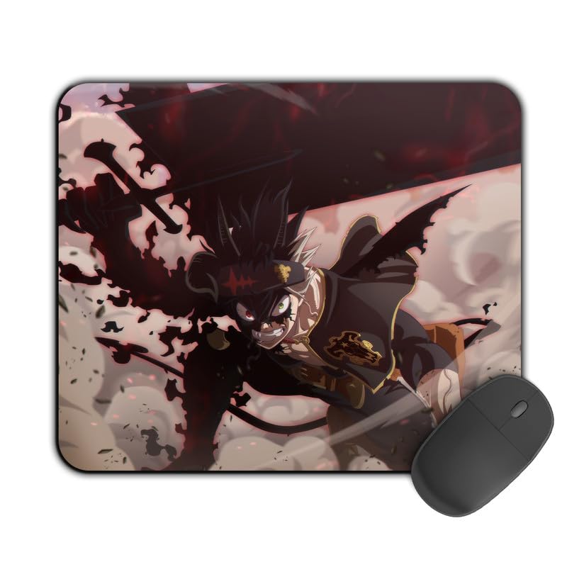 Image of Printed Design Mouse Pad Angry Asta (200MM X 240 X 3MM) Enhance Gaming and Work Performance Comfortable and Precise Non-Slip Water Proof Black Clover Mouse Pad.