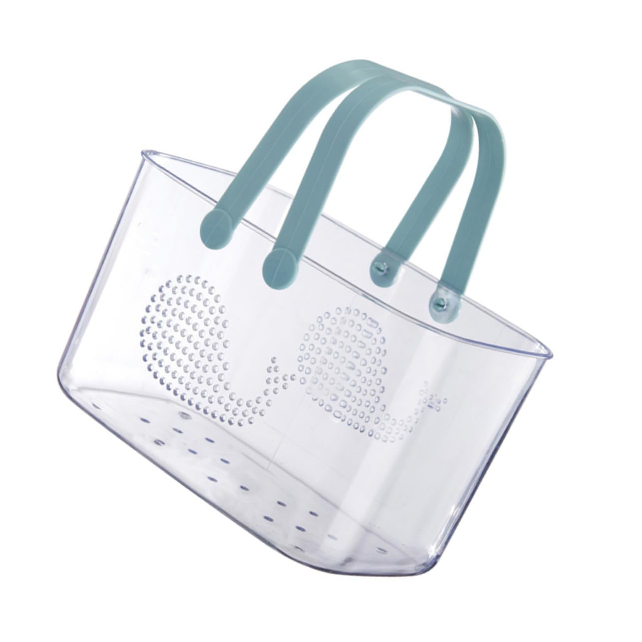 IMIKEYA Cesta de Ducha de Plástico con Asa Portátil para Baño y Dormitorio | Organizador Transparente, Base Estable en Superficie Plana, Reduce el Desorden, Uso para Gel y Vajilla