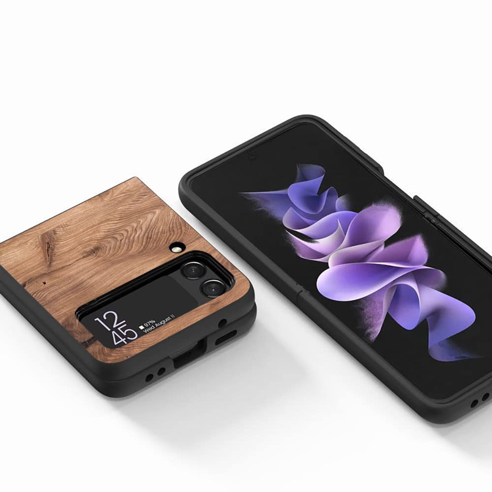 Amazon.co.jp: Samsung Galaxy Z Flip3 Flip4 5G用テクスチャウッド 