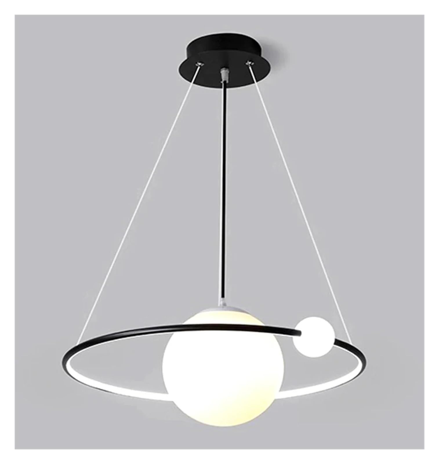 Lampes suspendues LED et plafonnier lustre intérieur noir réglable par télécommande